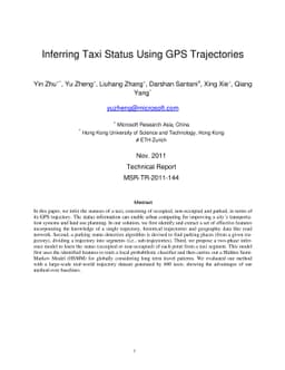 Inferring Taxi Status Using GPS Trajectories