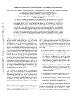 Beating the news using Social Media: the case study of American Idol