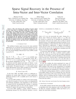 Sparse Signal Recovery in the Presence of Intra-Vector and Inter-Vector
  Correlation