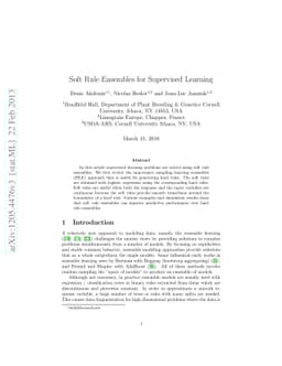 Soft Rule Ensembles for Statistical Learning