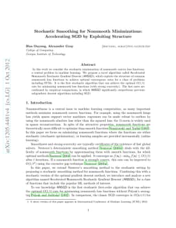 Stochastic Smoothing for Nonsmooth Minimizations: Accelerating SGD by
  Exploiting Structure