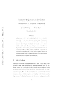 Parameter Exploration in Simulation Experiments: A Bayesian Framework