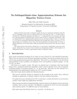 No Sublogarithmic-time Approximation Scheme for Bipartite Vertex Cover