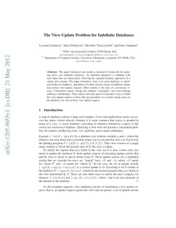 The View-Update Problem for Indefinite Databases