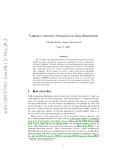 Variance function estimation in high-dimensions
