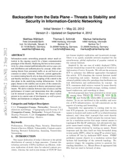 Backscatter from the Data Plane --- Threats to Stability and Security in
  Information-Centric Networking