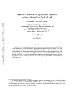 Iterative Approximate Byzantine Consensus under a Generalized Fault
  Model