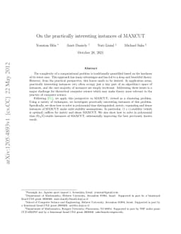 On the practically interesting instances of MAXCUT