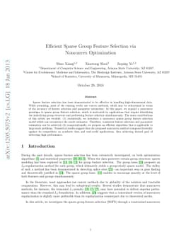 Efficient Sparse Group Feature Selection via Nonconvex Optimization