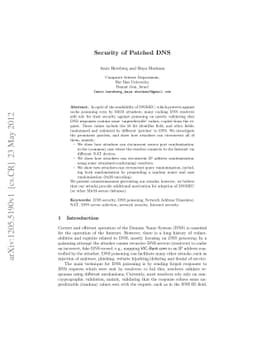 Security of Patched DNS