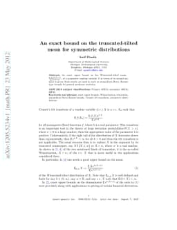 An exact bound on the truncated-tilted mean for symmetric distributions