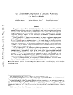 Fast Distributed Computation in Dynamic Networks via Random Walks