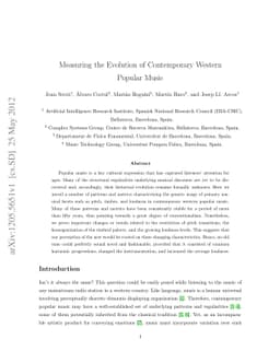 Measuring the evolution of contemporary western popular music