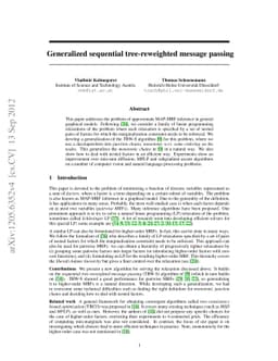 Generalized sequential tree-reweighted message passing