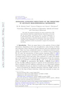 Estimating sufficient reductions of the predictors in abundant
  high-dimensional regressions