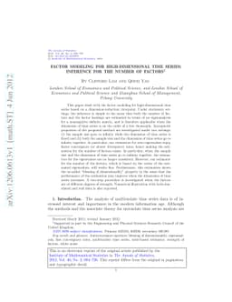 Factor modeling for high-dimensional time series: Inference for the
  number of factors