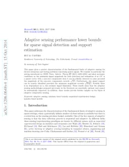 Adaptive sensing performance lower bounds for sparse signal detection
  and support estimation