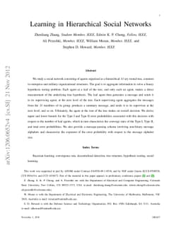 Learning in Hierarchical Social Networks