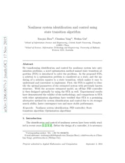 Nonlinear system identification and control using state transition
  algorithm