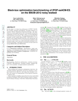 Black-box optimization benchmarking of IPOP-saACM-ES on the BBOB-2012
  noisy testbed