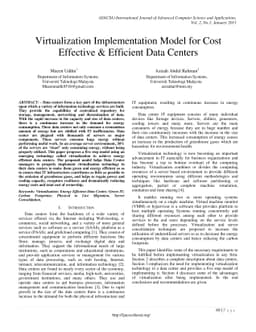 Virtualization Implementation Model for Cost Effective & Efficient Data
  Centers