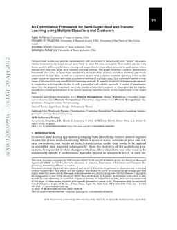 An Optimization Framework for Semi-Supervised and Transfer Learning
  using Multiple Classifiers and Clusterers