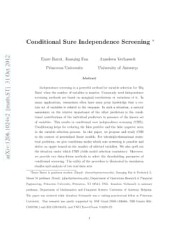 Conditional Sure Independence Screening