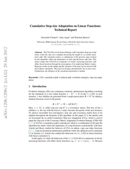Cumulative Step-size Adaptation on Linear Functions: Technical Report