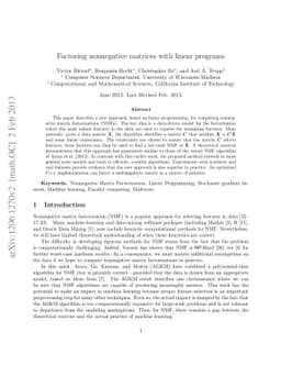 Factoring nonnegative matrices with linear programs