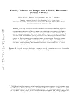 Causality, Influence, and Computation in Possibly Disconnected Dynamic
  Networks