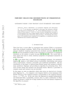 Fréchet Means for Distributions of Persistence diagrams