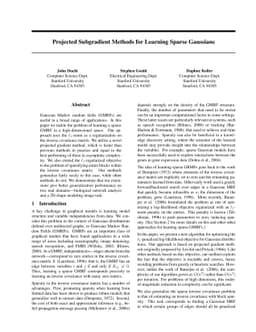 Projected Subgradient Methods for Learning Sparse Gaussians