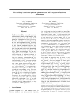 Modelling local and global phenomena with sparse Gaussian processes