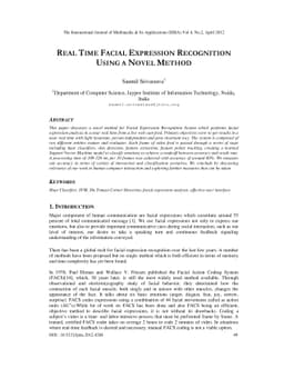Real time facial expression recognition using a novel method