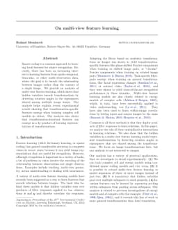 On multi-view feature learning