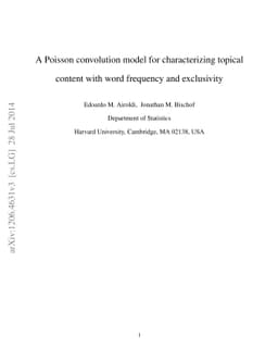 A Poisson convolution model for characterizing topical content with word
  frequency and exclusivity