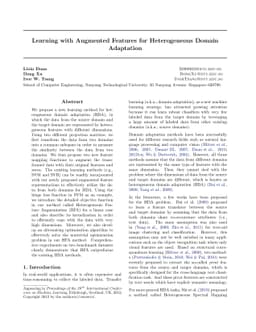 Learning with Augmented Features for Heterogeneous Domain Adaptation