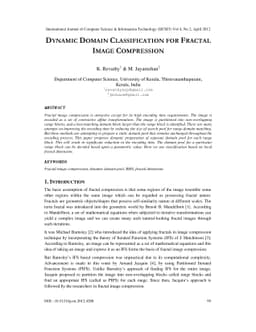 Dynamic Domain Classification for Fractal Image Compression