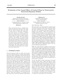Evaluation of the Causal Effect of Control Plans in Nonrecursive
  Structural Equation Models