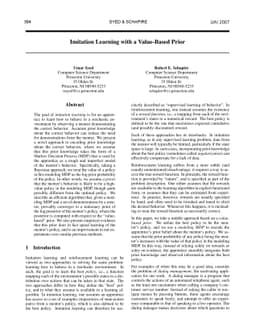 Imitation Learning with a Value-Based Prior