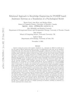 Relational Approach to Knowledge Engineering for POMDP-based Assistance
  Systems as a Translation of a Psychological Model