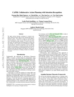 CAPIR: Collaborative Action Planning with Intention Recognition