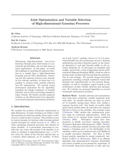 Joint Optimization and Variable Selection of High-dimensional Gaussian
  Processes