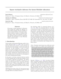 Sparse Stochastic Inference for Latent Dirichlet allocation