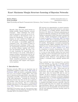 Exact Maximum Margin Structure Learning of Bayesian Networks