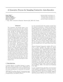 A Generative Process for Sampling Contractive Auto-Encoders