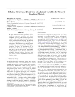 Efficient Structured Prediction with Latent Variables for General
  Graphical Models