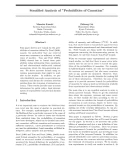 Stratified Analysis of `Probabilities of Causation'