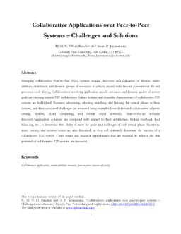 Collaborative Applications over Peer-to-Peer Systems - Challenges and
  Solutions