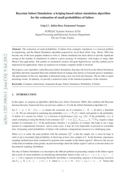 Bayesian Subset Simulation: a kriging-based subset simulation algorithm
  for the estimation of small probabilities of failure